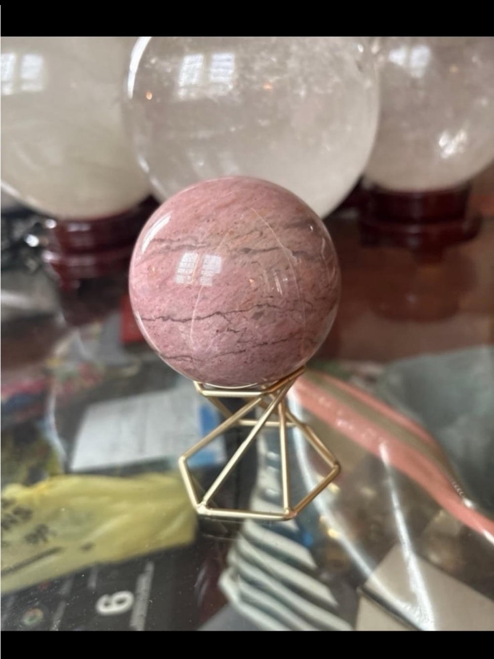Pink Rhodonite Sphere - Picture 5 of 8